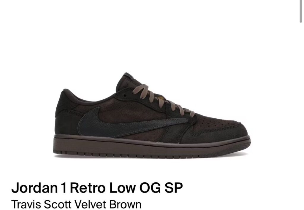 Jordan 1 Retro Low OG SP "Travis Scott Velvet Brown"